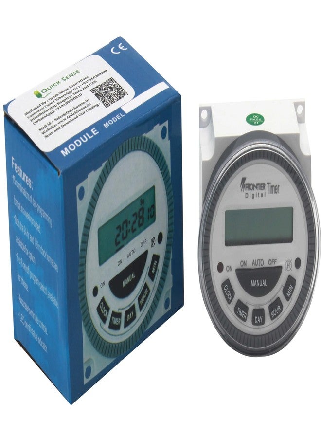 Quick Sense QS-619 Digital Timer Switch | 5-Pin Panel Mount | Programmable Auto On-Off | Universal 12-240V DC/AC | 16 Programmable ON/Off - Image 1